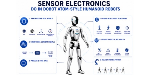 DOBOT Atom 風格人形機器人的感測電子學：IMU、時間飛行、力量與觸覺感測